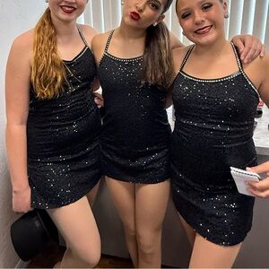 Balera Black Sparkly Dance Costumes with Sequins
